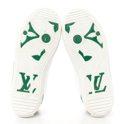 Louis Vuitton Calfskin Monogram Charlie Sneakers 38 White Grey Green 6 of 9