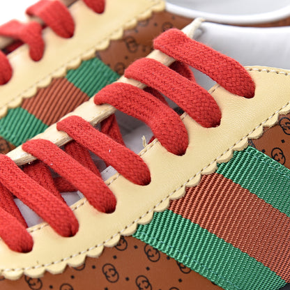 Gucci X DAPPER DAN Calfskin Suede GG Micro Monogram Womens G74 Sneakers 37 Black Cuir Burro 9 of 10
