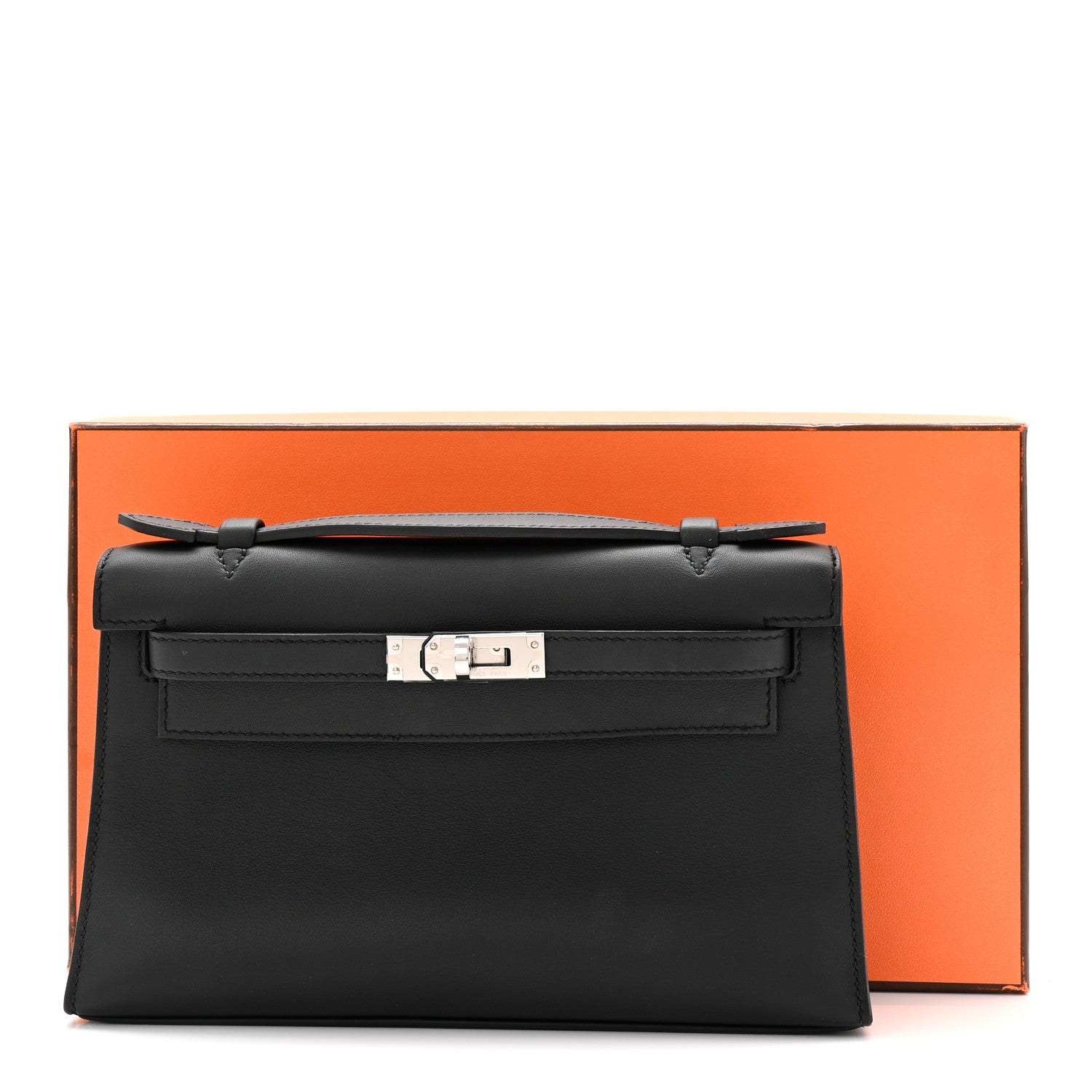 Hermes Swift Kelly Pochette Clutch Black 11 of 11