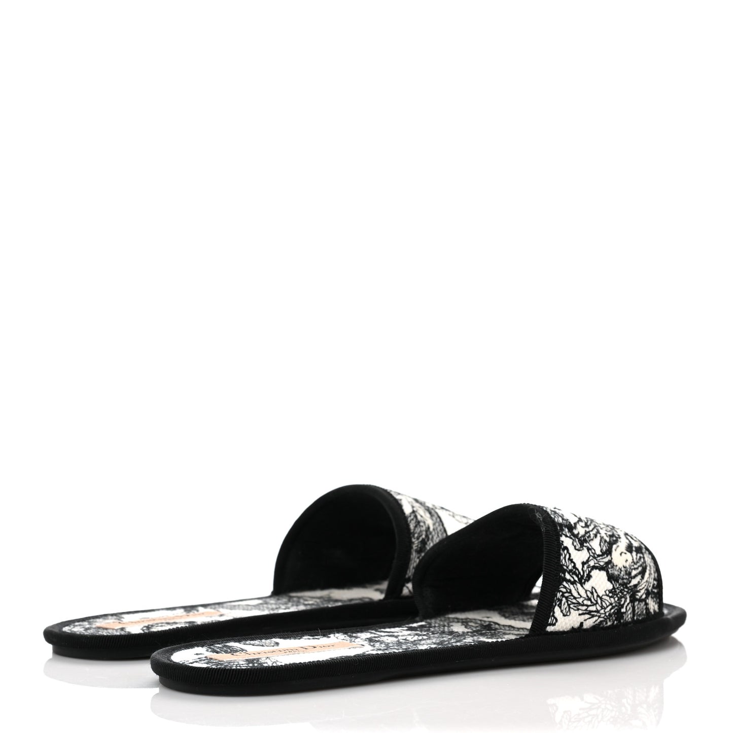 Canvas Embroidered Toile De Jouy Chez Moi Sandal 40 Black
