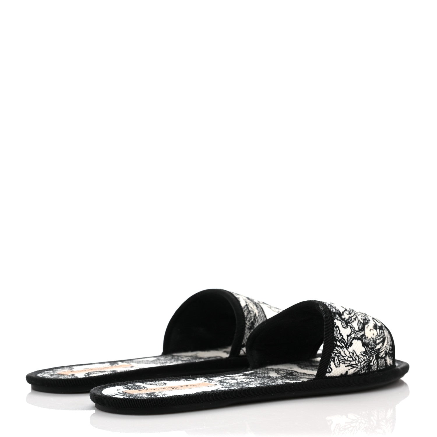 Christian Dior Canvas Embroidered Toile De Jouy Chez Moi Sandal 40 Black 4 of 8