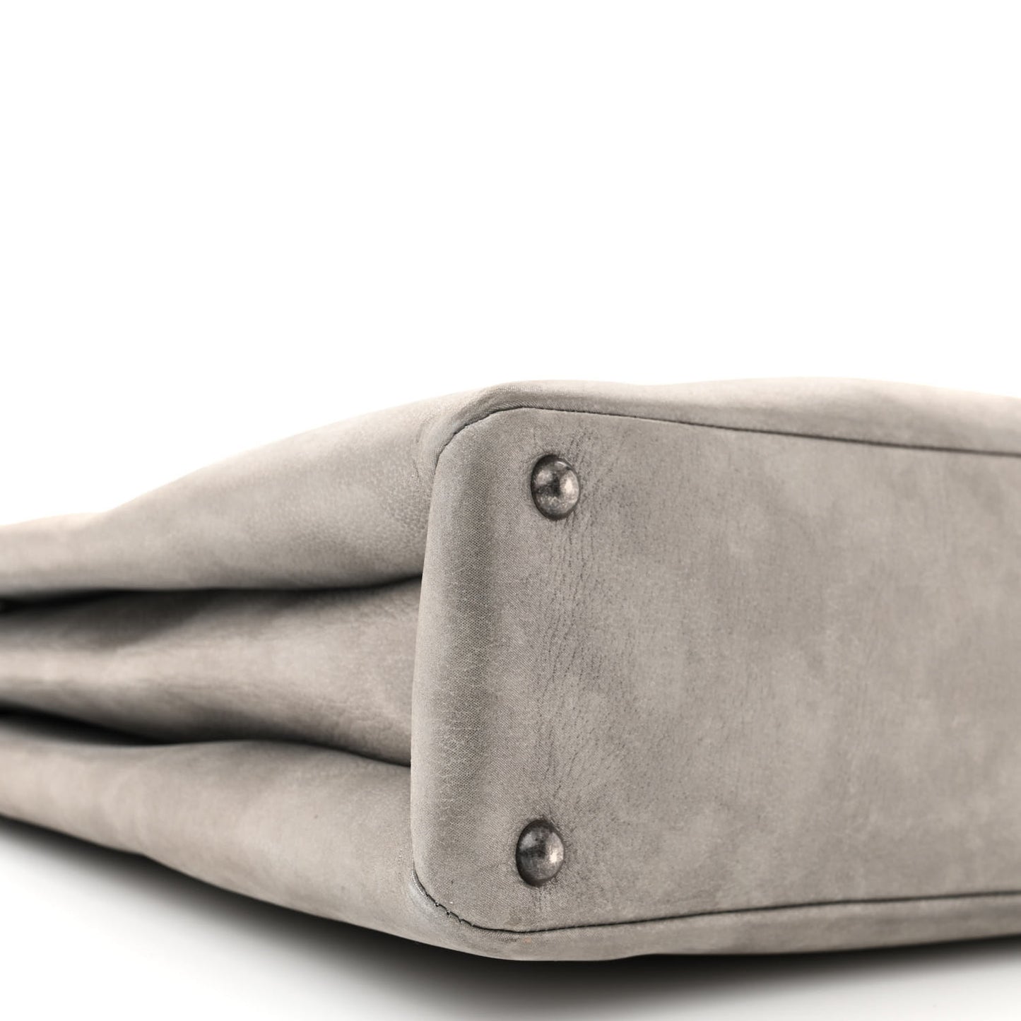 Iridescent Calfskin CC East West Shopping Tote Light Grey