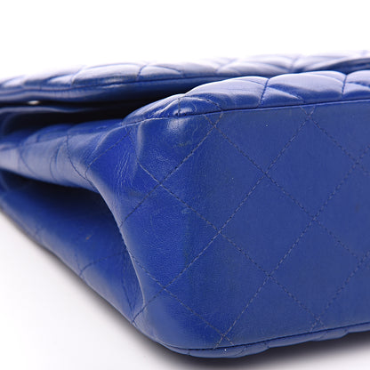 Chanel Lambskin Quilted Jumbo Double Flap Blue 14 of 20