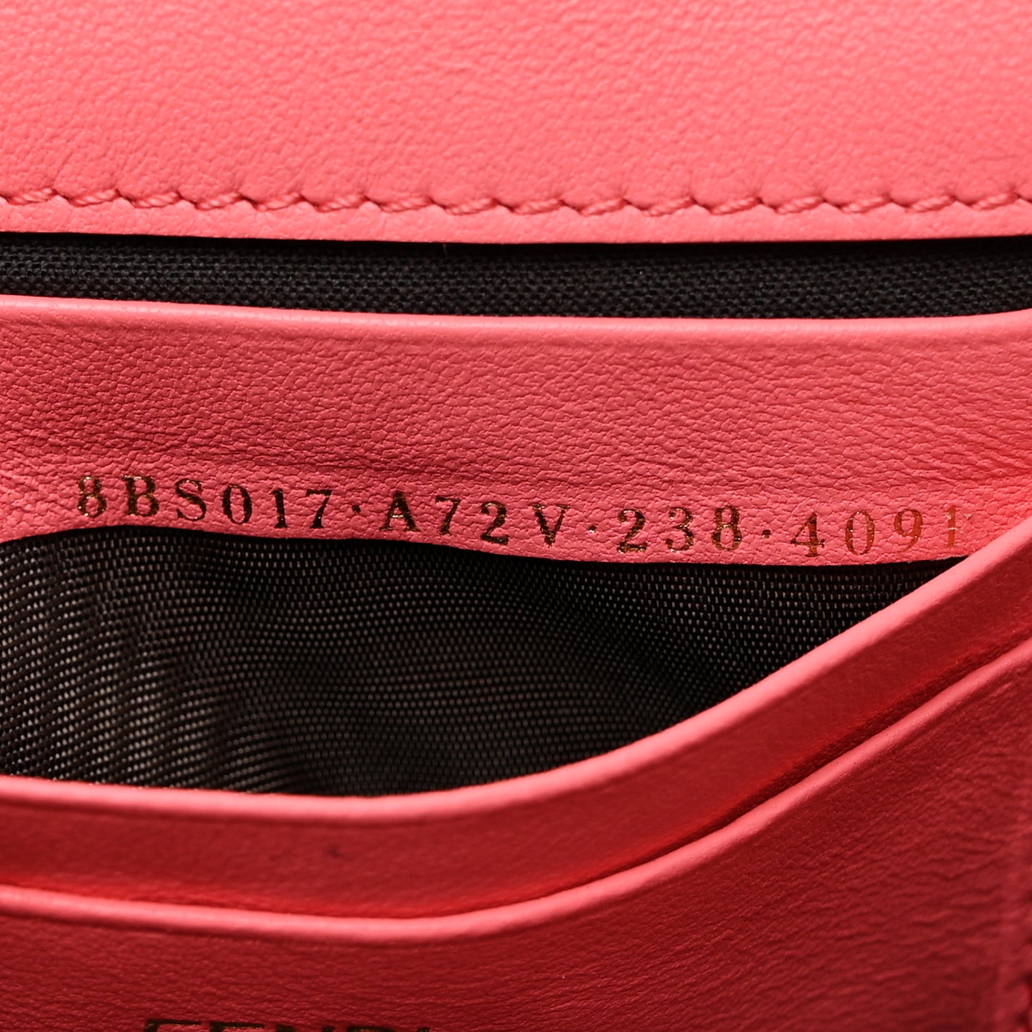 Nappa FF 1974 Embossed Mini Baguette Pink Dalia
