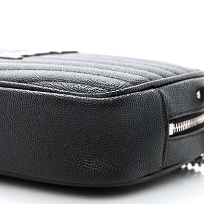 Saint Laurent Grain De Poudre Matelasse Monogram Mini Lou Camera Bag Black 10 of 11