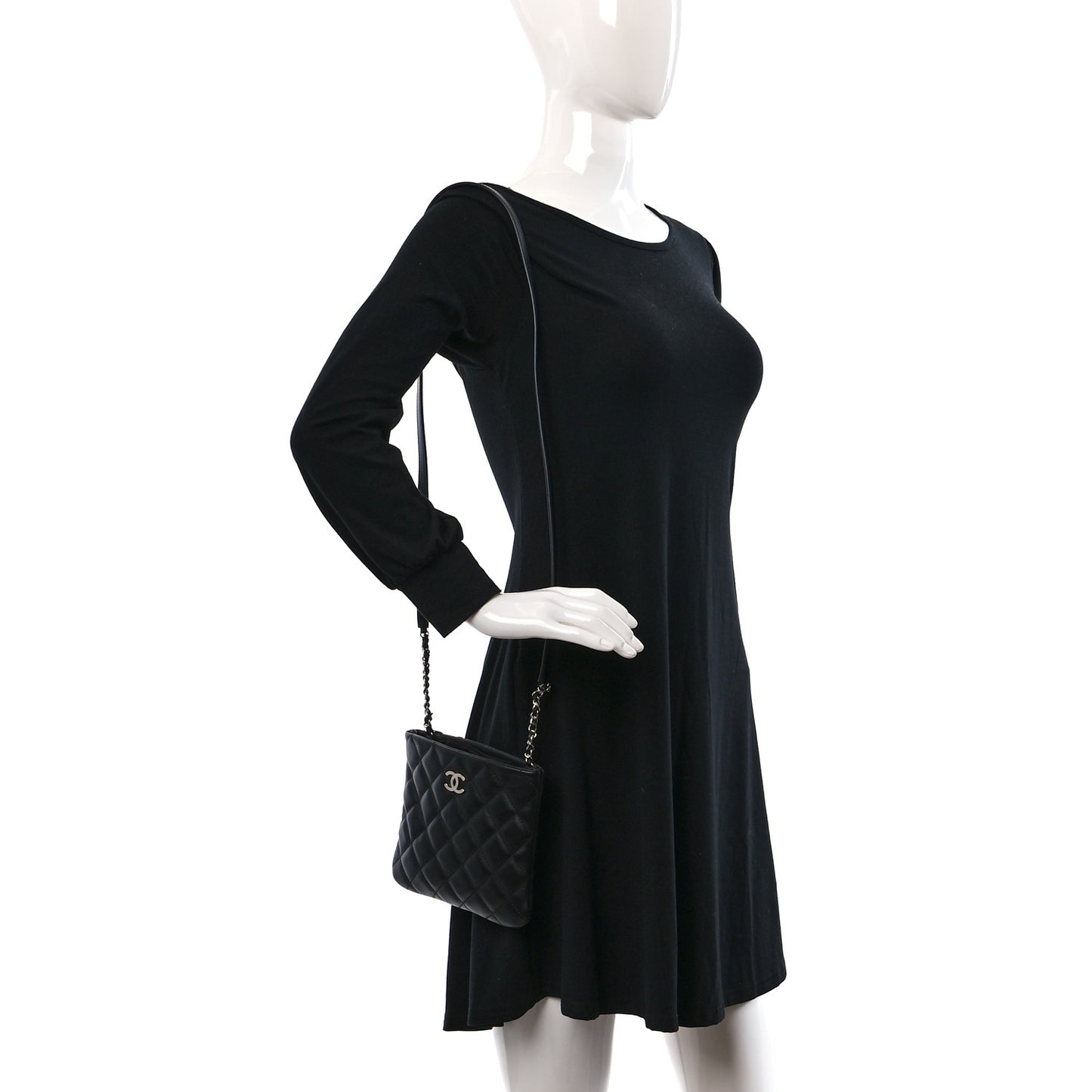 Lambskin Quilted Crossbody Bag Black
