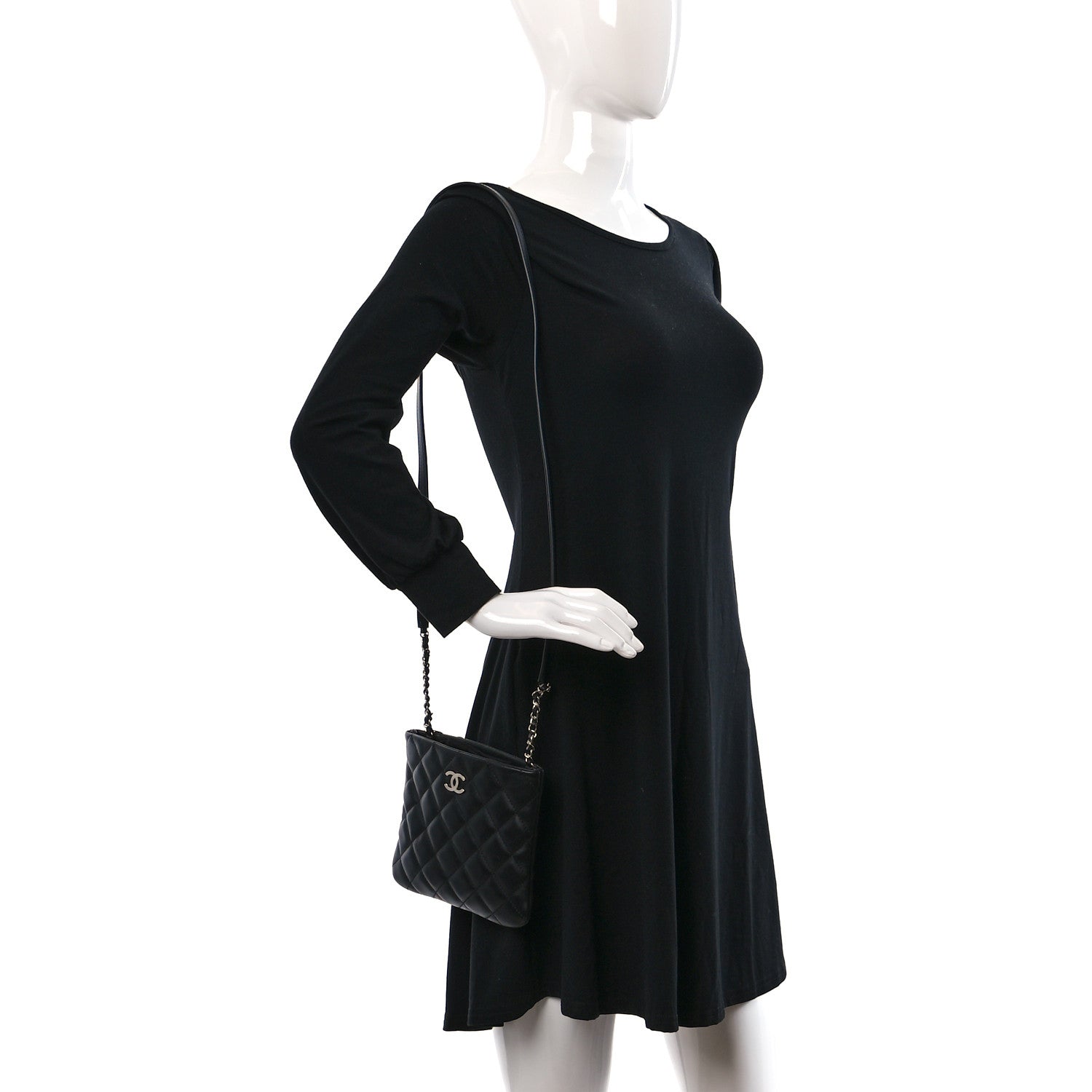 Chanel Lambskin Quilted Crossbody Bag Black 2 of 9