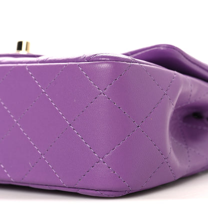 Chanel Lambskin Quilted Mini Rectangular Flap Purple 10 of 11