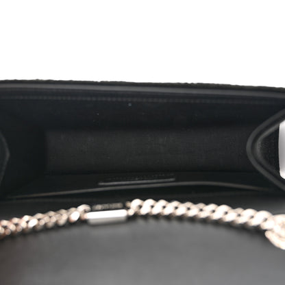 Saint Laurent Velvet Crystal Studded Monogram Small Kate Satchel Black 5 of 10