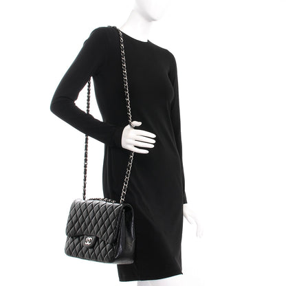 Chanel Lambskin Quilted Jumbo Single Flap Black 2 of 10