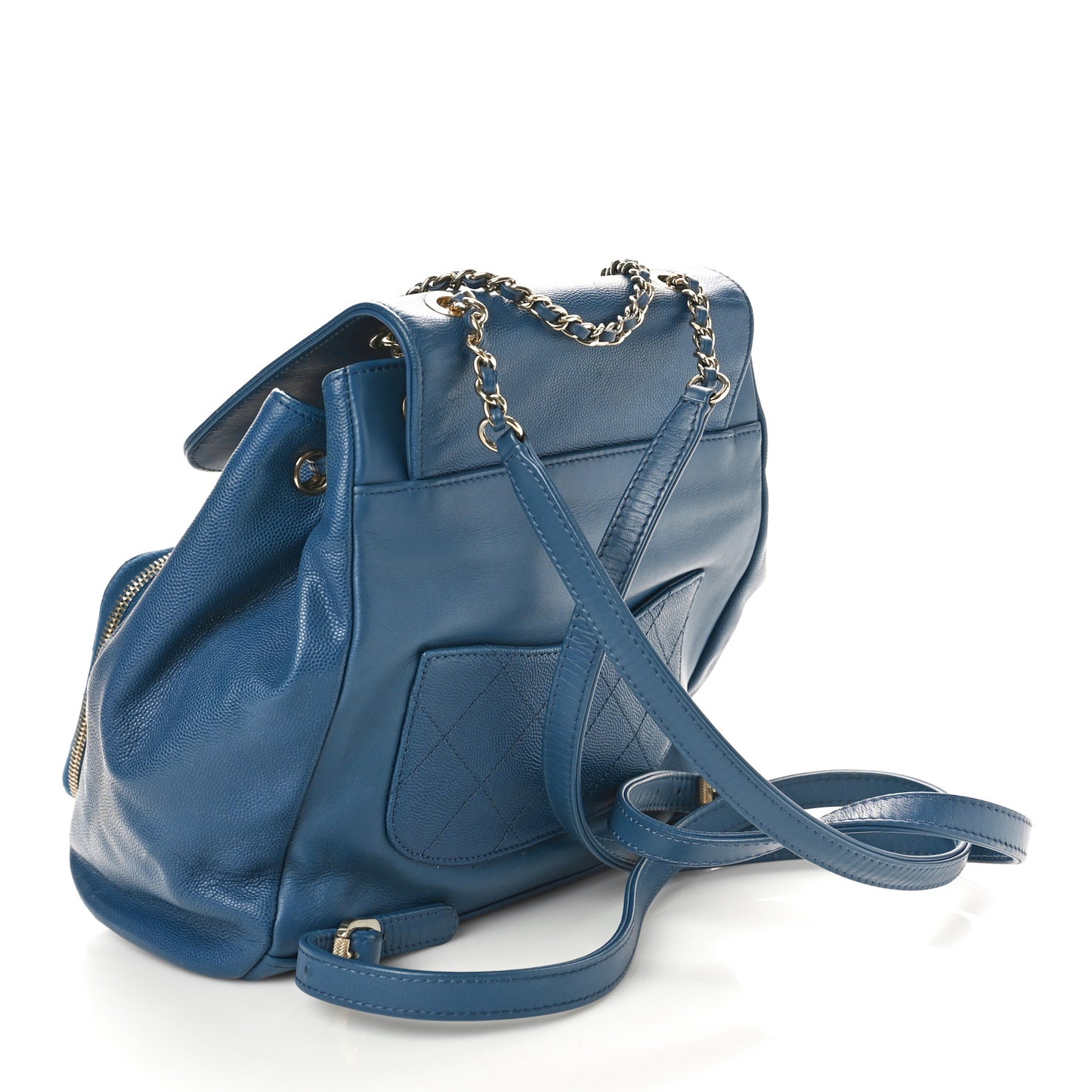 Caviar Quilted Business Affinity Backpack Blue