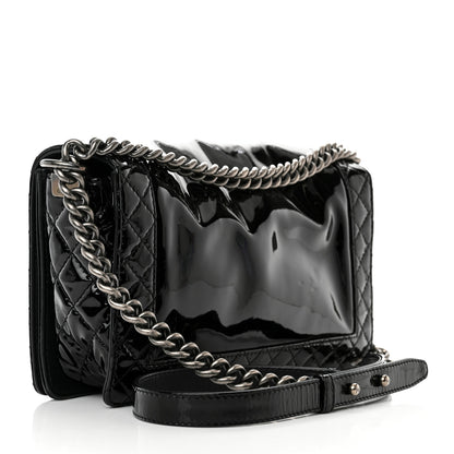 Chanel Patent New Medium Boy Reverso Flap Black 3 of 10