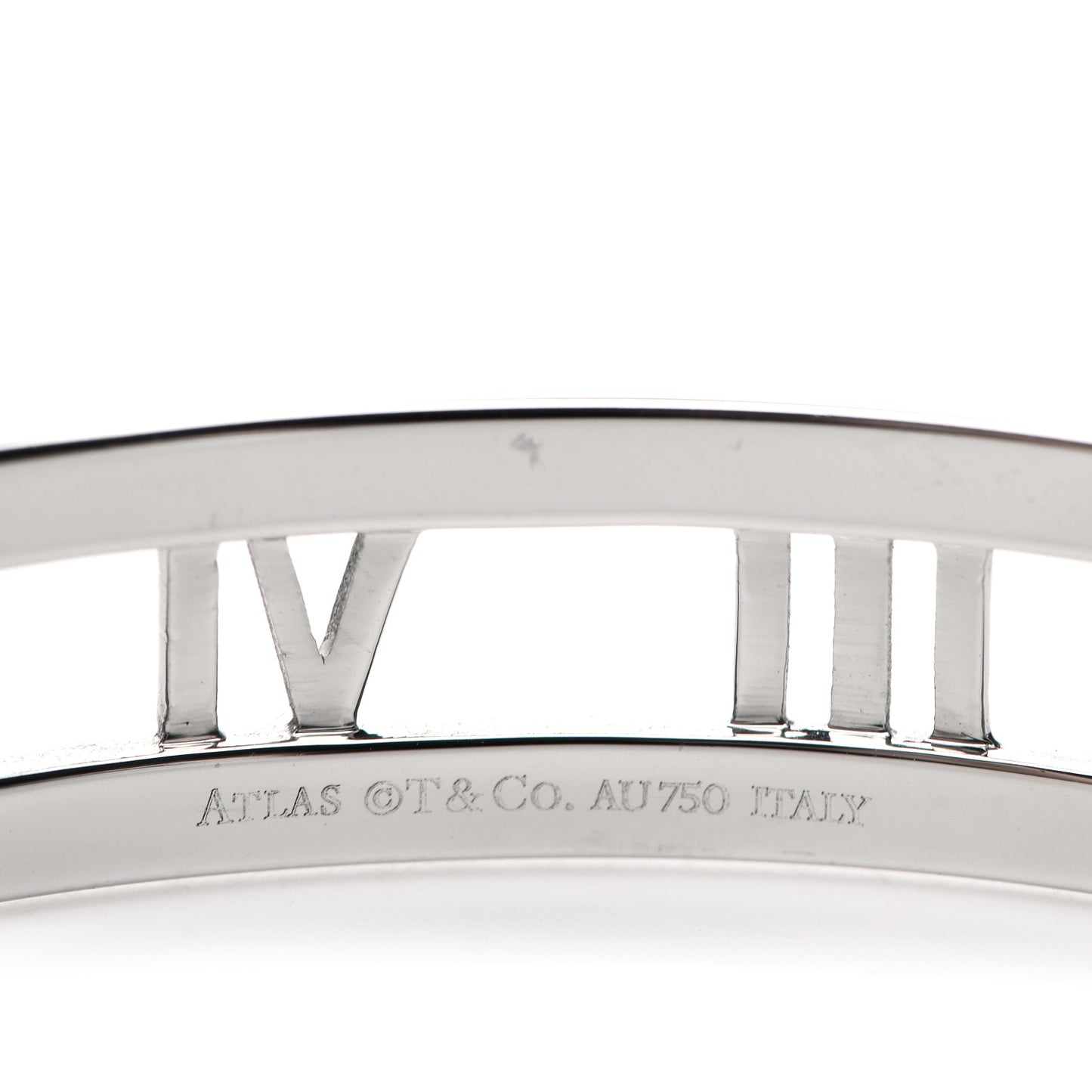 18K White Gold Diamond Atlas Open Hinged Bangle Bracelet
