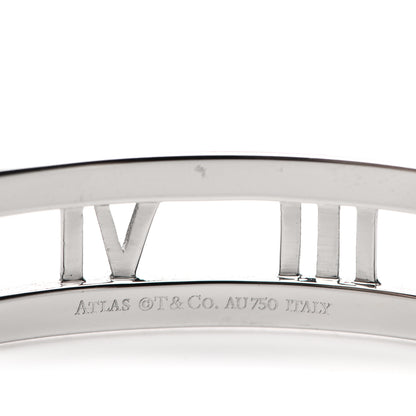 Tiffany 18K White Gold Diamond Atlas Open Hinged Bangle Bracelet 4 of 5