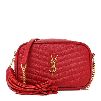 Saint Laurent Grain De Poudre Matelasse Monogram Mini Lou Camera Bag Eros Red 1 of 12
