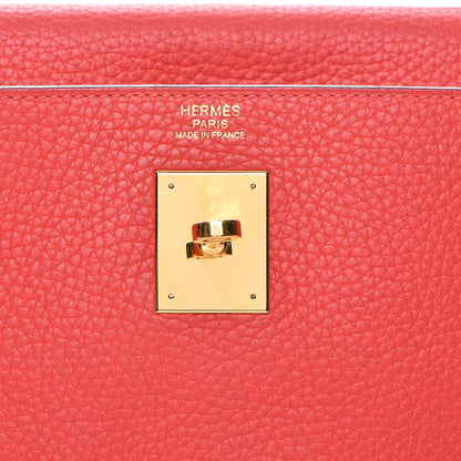 Hermes Taurillon Clemence Kelly Retourne 28 Rouge Pivoine 16 of 28