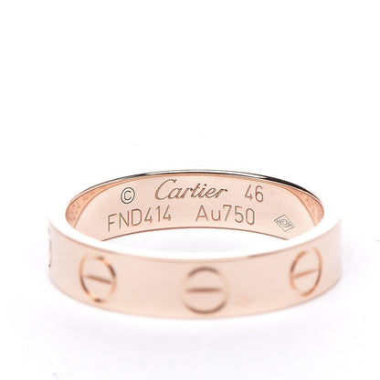 Cartier 18K Pink Gold 3.5mm LOVE Wedding Band Ring 46 3.75 4 of 5