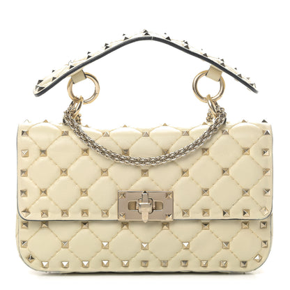 Valentino Garavani Nappa Small Rockstud Spike Shoulder Bag Light Ivory 1 of 9
