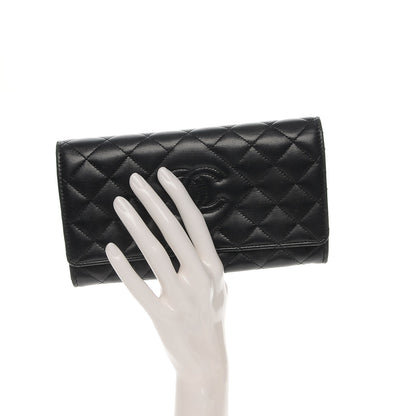Chanel Lambskin Quilted Large Diamond CC Flap Wallet Black 2 of 9