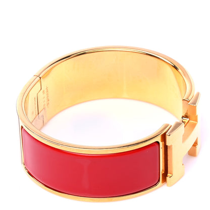 Hermes Enamel Wide Clic Clac H Bracelet PM Rouge Vif 3 of 6