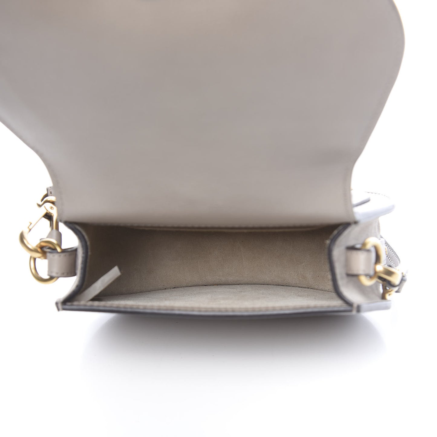 Calfskin Suede Small Nile Bracelet Bag Motty Grey