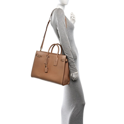 Saint Laurent Smooth Calfskin Small Supple Sac De Jour Tan 2 of 11