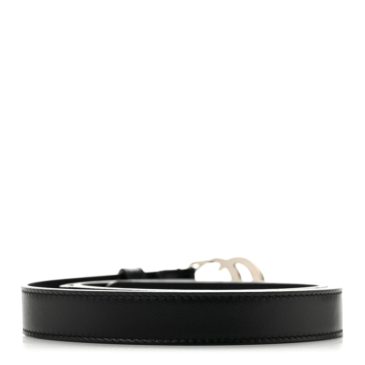 Gucci Plutone Calfskin Palladium Double G 20mm Belt 100 40 Black 2 of 10