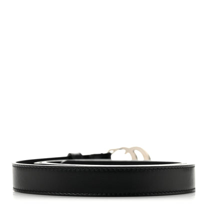 Gucci Plutone Calfskin Palladium Double G 20mm Belt 100 40 Black 2 of 10