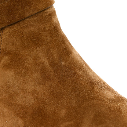 Hermes Velvet Womens Follow Low Boots 37.5 Brun Fume 10 of 12
