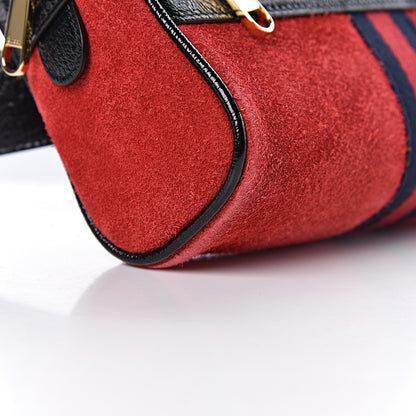 Gucci Suede Small Ophidia Belt Bag 85 34 Hibiscus Red 9 of 10