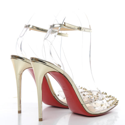 Christian Louboutin PVC Specchio Spikoo 100 Pumps 39 Light Gold 4 of 13