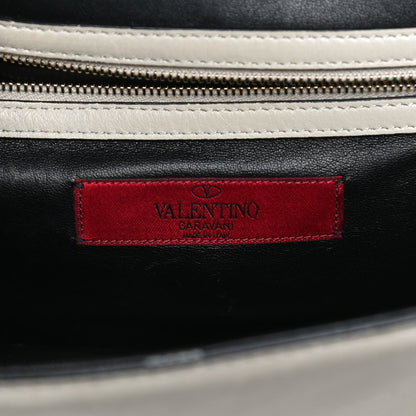 Valentino Garavani Vitello Tri-Color Medium Glam Lock Rockstud Flap Blue White Burgundy 5 of 13