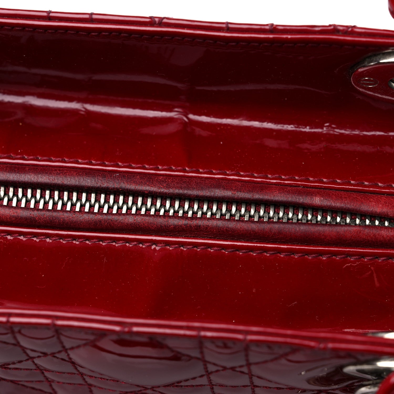 Christian Dior Patent Cannage Medium Lady Dior Red 9 of 9