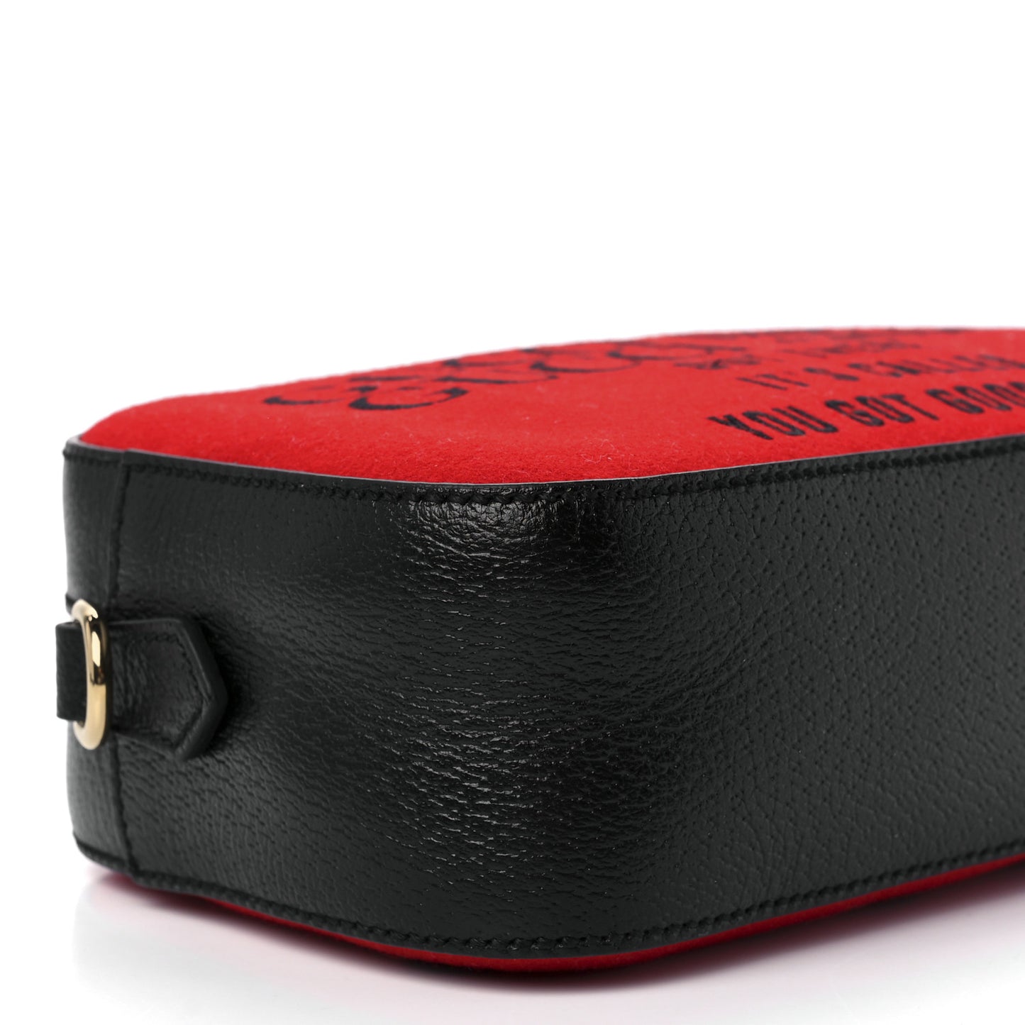 Felt Calfskin Script Logo Gucci 100 Camera Bag Bright Hibiscus Black Azure