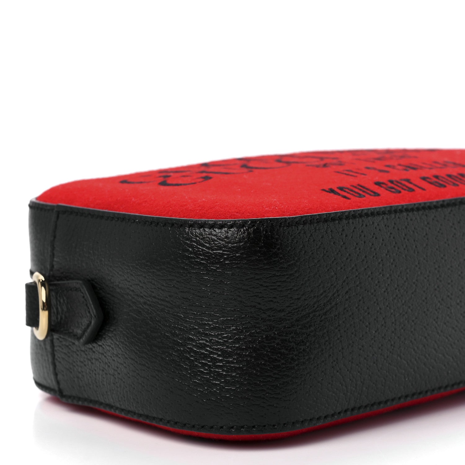 Gucci Felt Calfskin Script Logo Gucci 100 Camera Bag Bright Hibiscus Black Azure 10 of 11