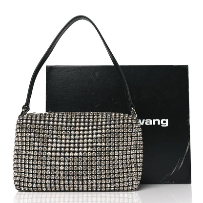 Alexander Wang ALEXANDER WANG Mesh Crystal Rhinestone Mini Heiress Pouch Black Silver 9 of 9