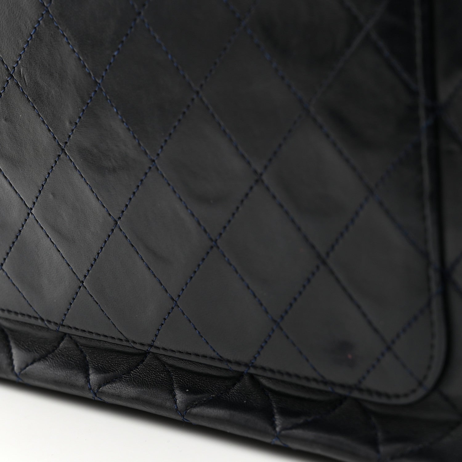 Chanel Lambskin Quilted Medium Double Flap Navy 11 of 13