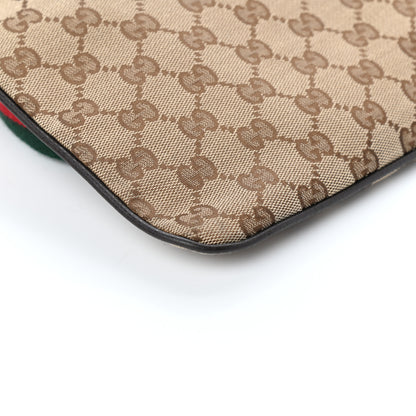 Gucci Monogram Web Small Flat Messenger Bag Brown 8 of 9