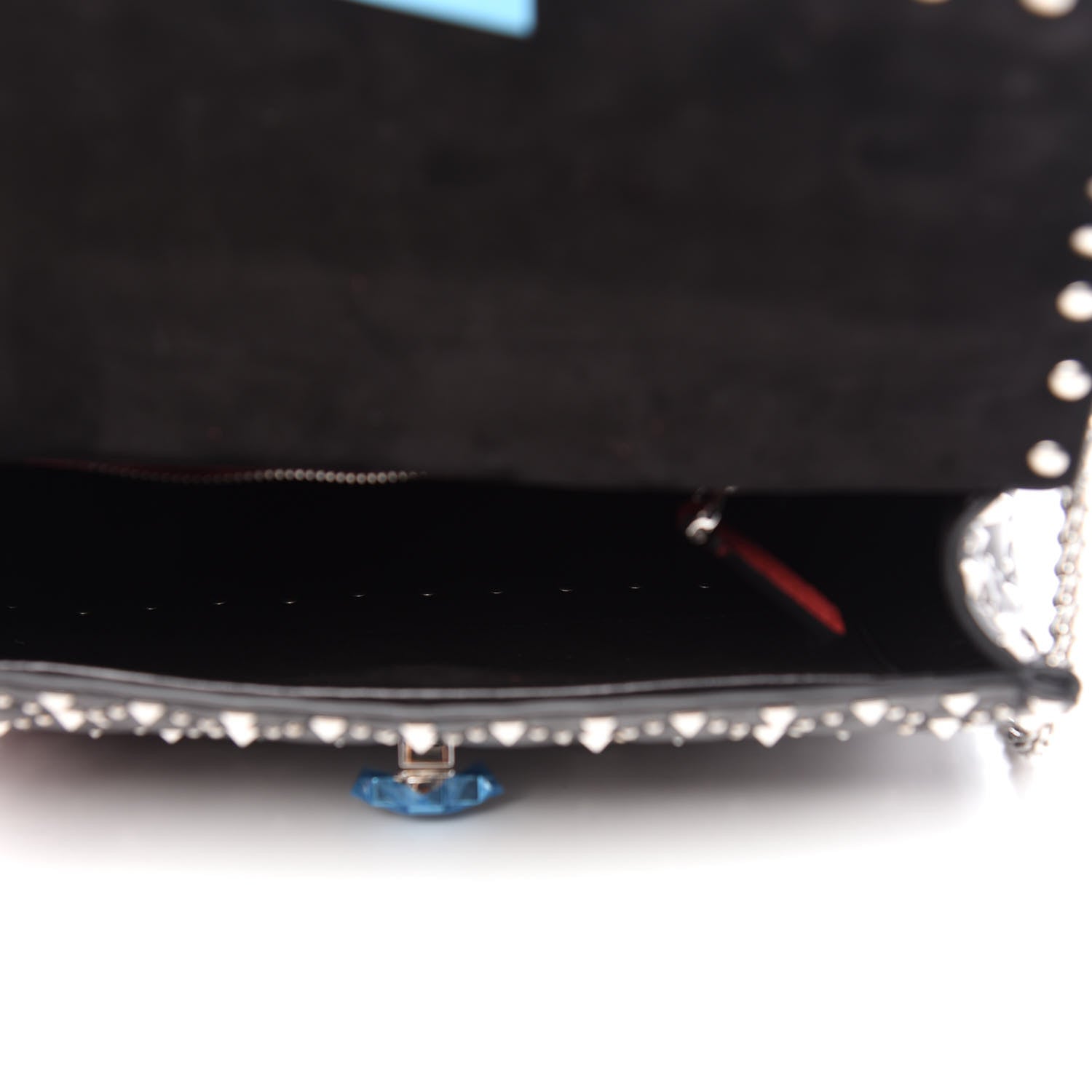 Valentino Garavani Lambskin Beaded Medium Rockstud Spike Shoulder Bag Black 5 of 10