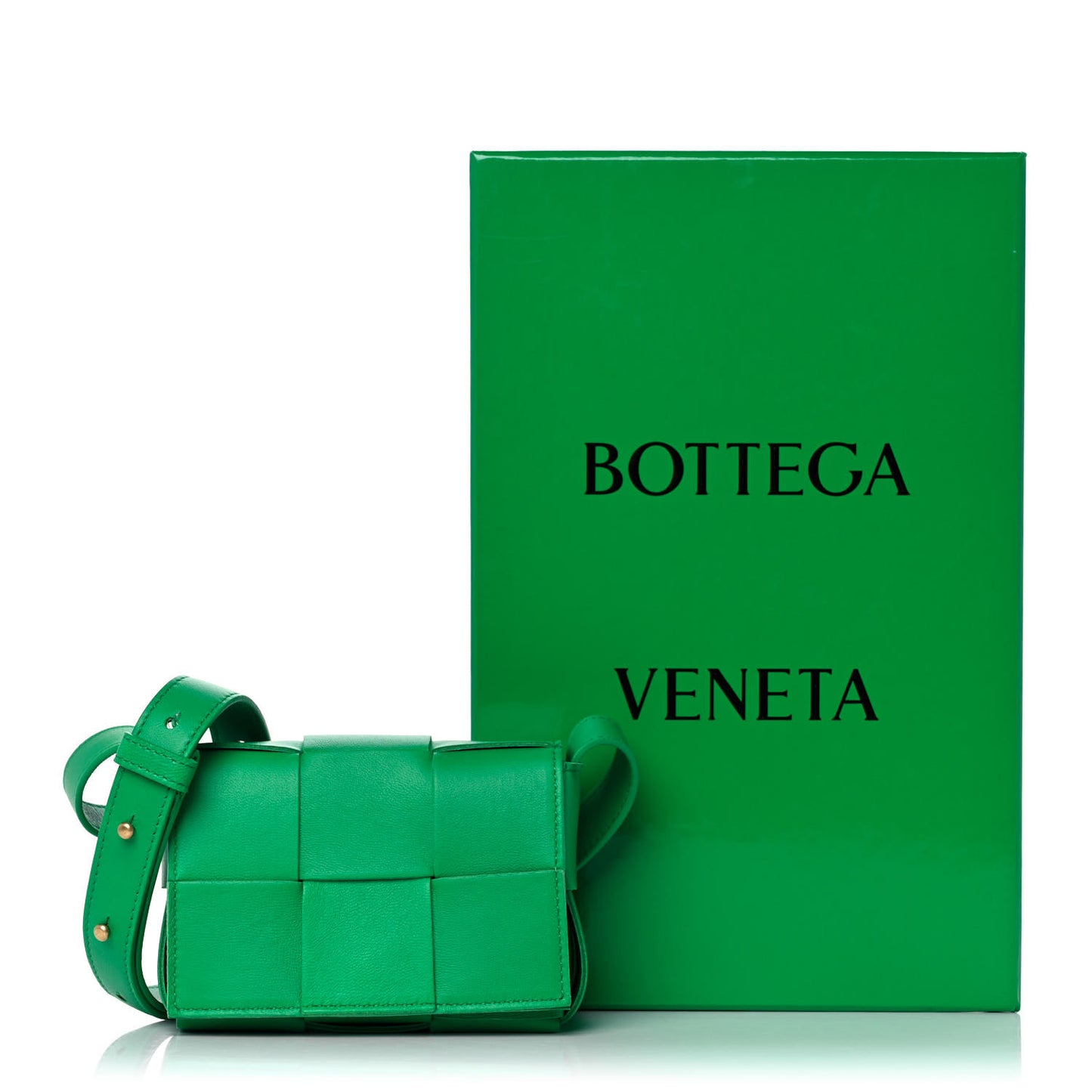 Lambskin Maxi Intrecciato Extra Mini Cassette Crossbody Bag Parakeet