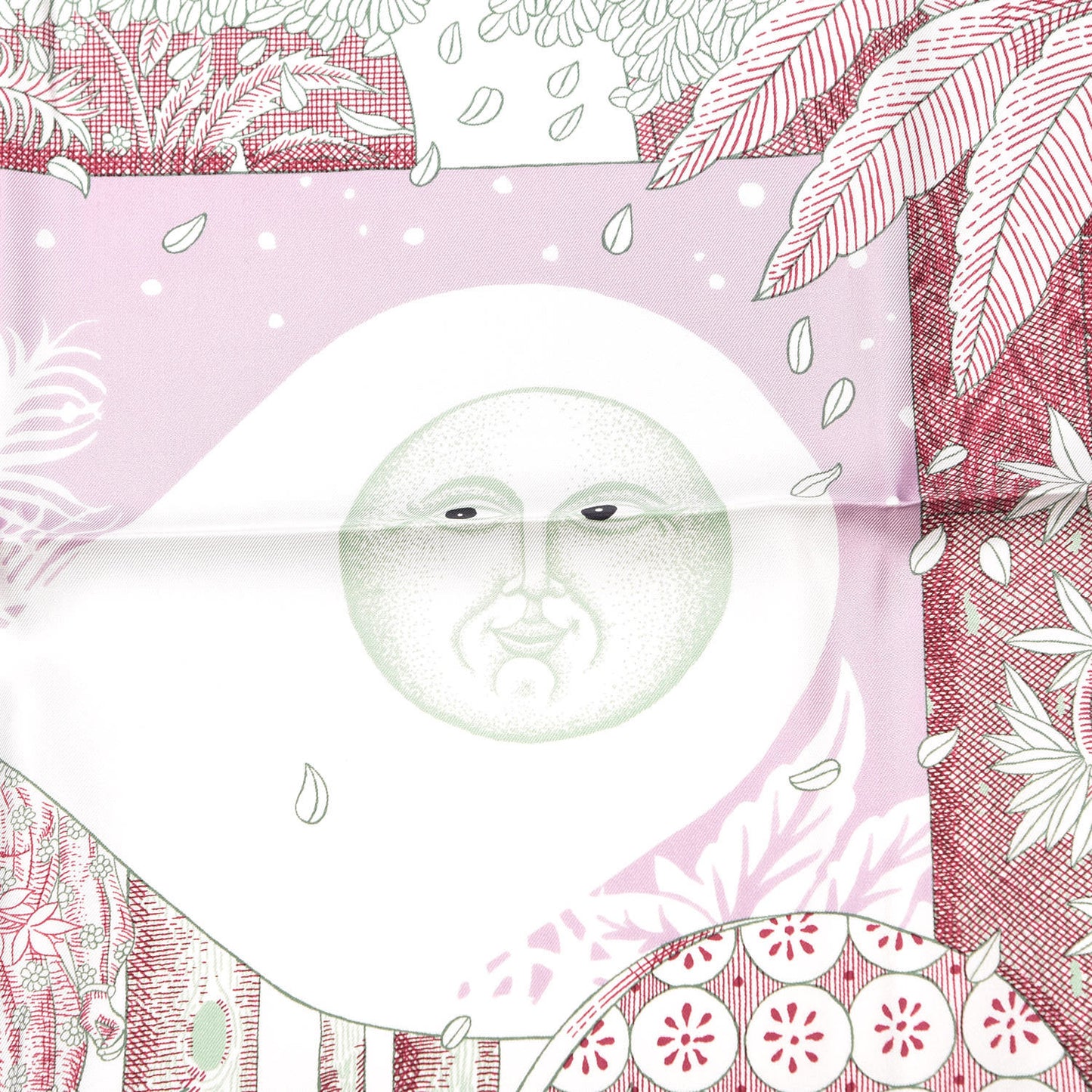 Silk Acte III Scene I La Clairiere Scarf 90 Blanc Mauve Vert