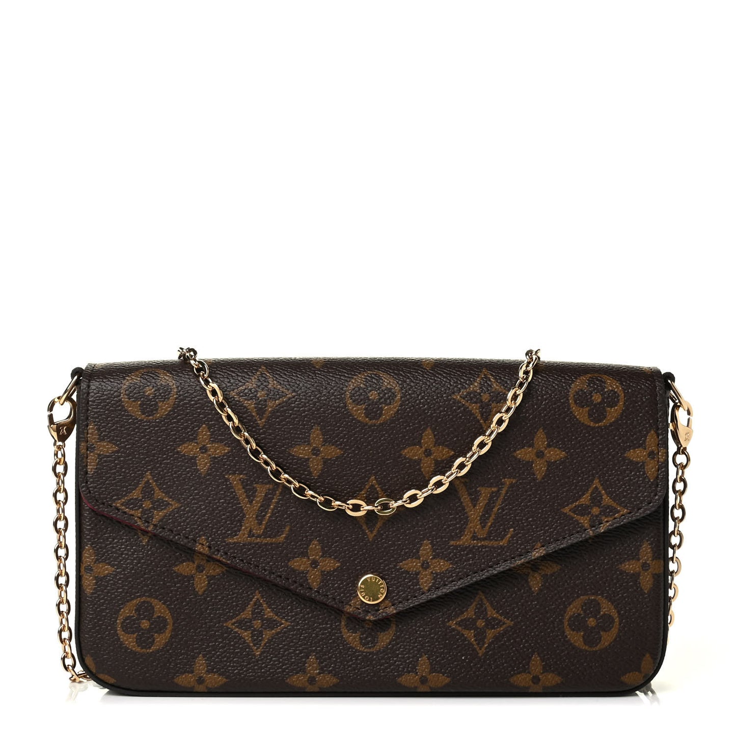 Monogram Pochette Felicie Chain Wallet Fuchsia