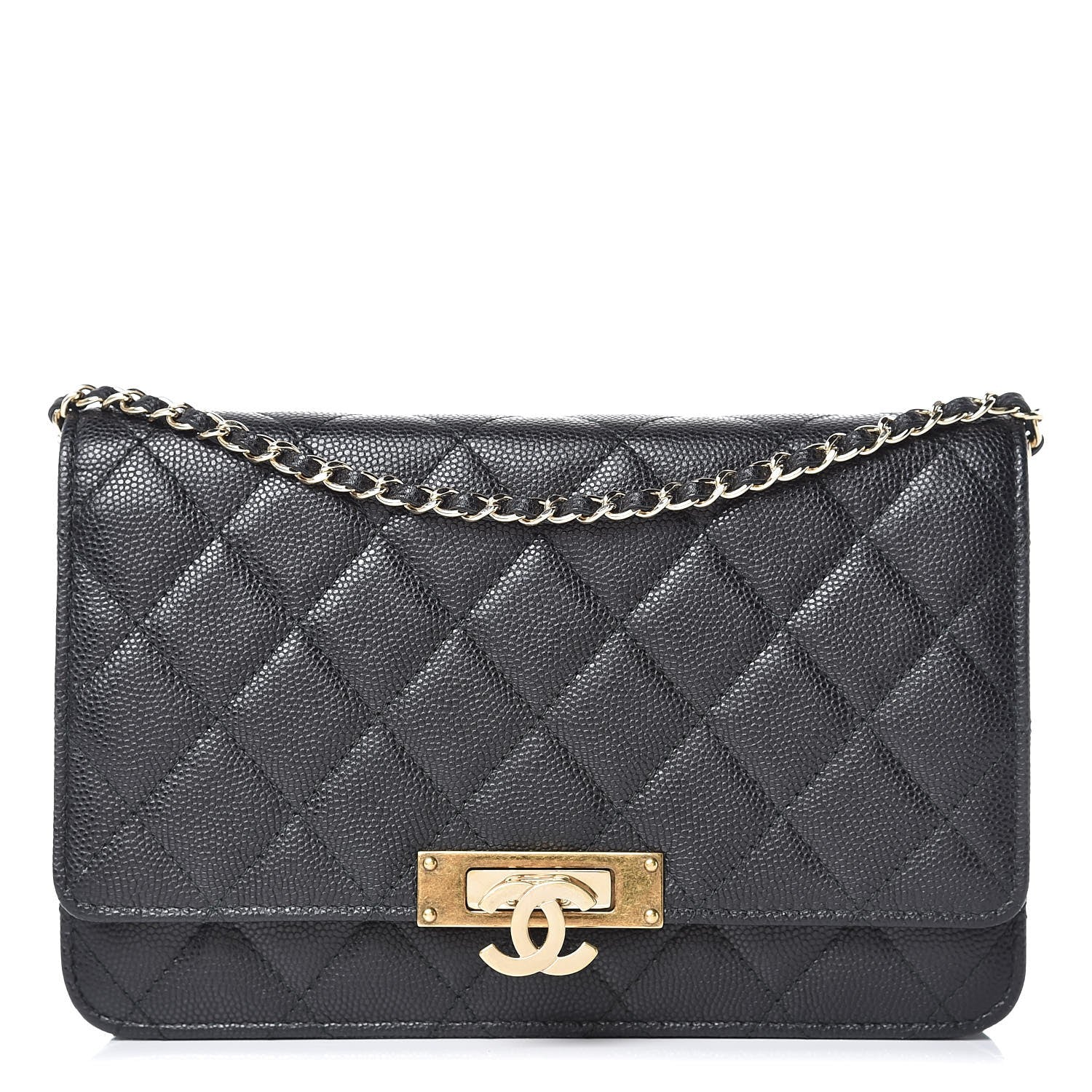 Chanel Caviar Quilted Golden Class Wallet On Chain WOC Black 1 of 8