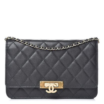 Chanel Caviar Quilted Golden Class Wallet On Chain WOC Black 1 of 8