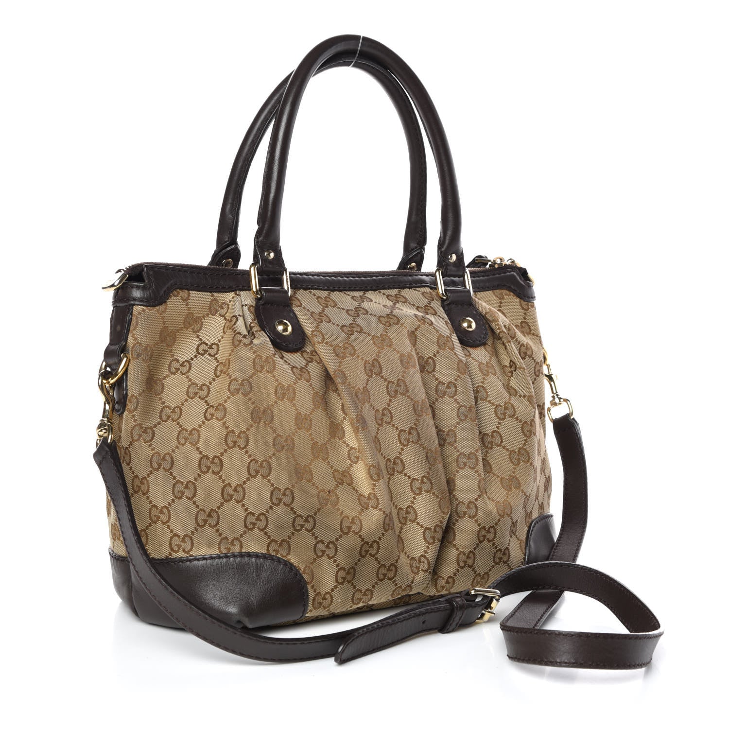 Gucci Monogram Medium Sukey Top Handle Dark Brown 3 of 11