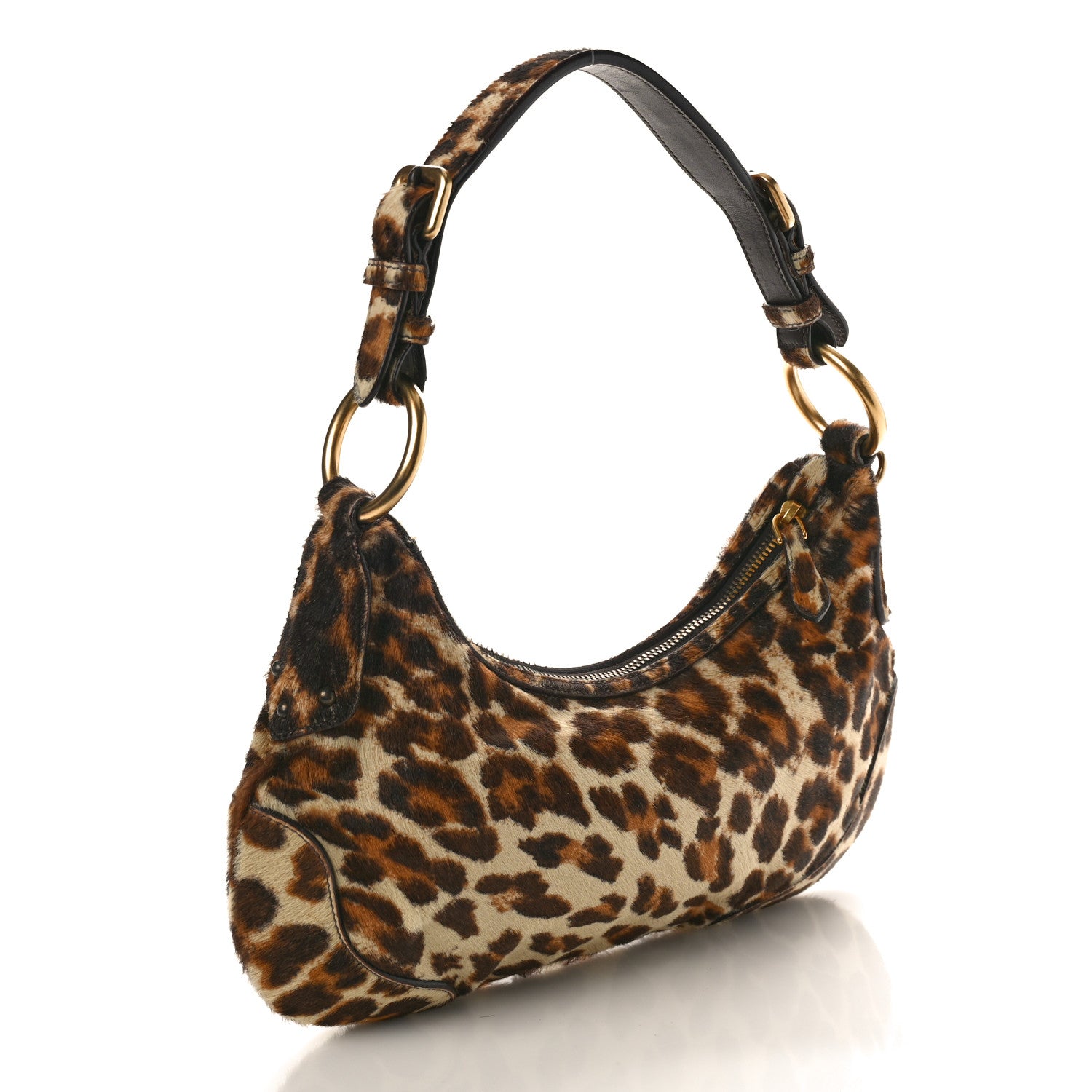 Prada Cavallino Leopard Print Shoulder Bag Avorio 3 of 8