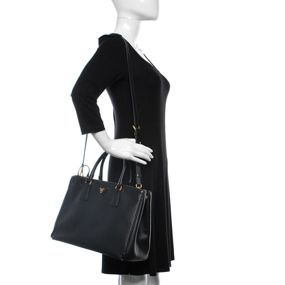Prada Saffiano Medium Galleria Double Zip Tote Black 2 of 15