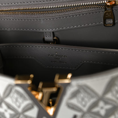 Louis Vuitton Calfskin Since 1854 Embroidered Capucines BB Ecru Taupe 6 of 11