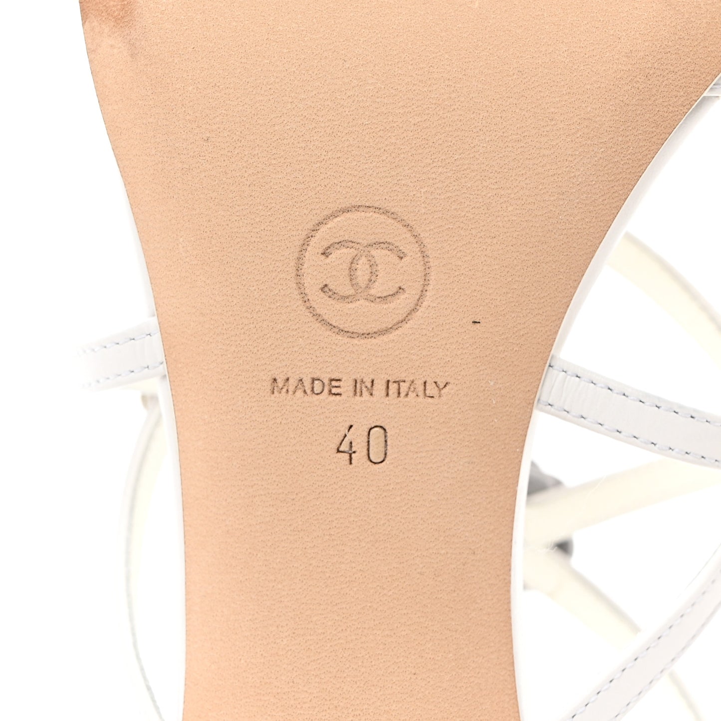 Calfskin Camellia Sandals 40 White