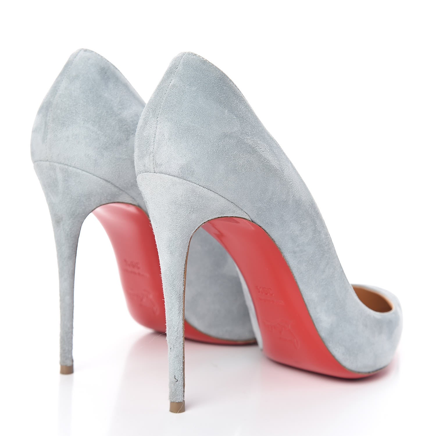 Christian Louboutin Veau Velours Pigalle Follies 100 Pumps 39.5 Nuage 4 of 13